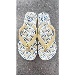 Tory Burch  Flat Flip Flop Yellow sandals size 7